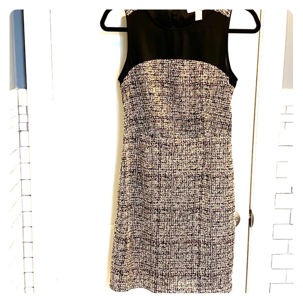Tweed print shift dress (XS)
